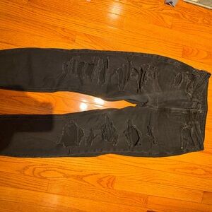 black ripped jeans